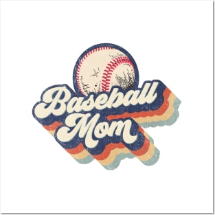 Retro Baseball Mom Mother's Day Posters and Art